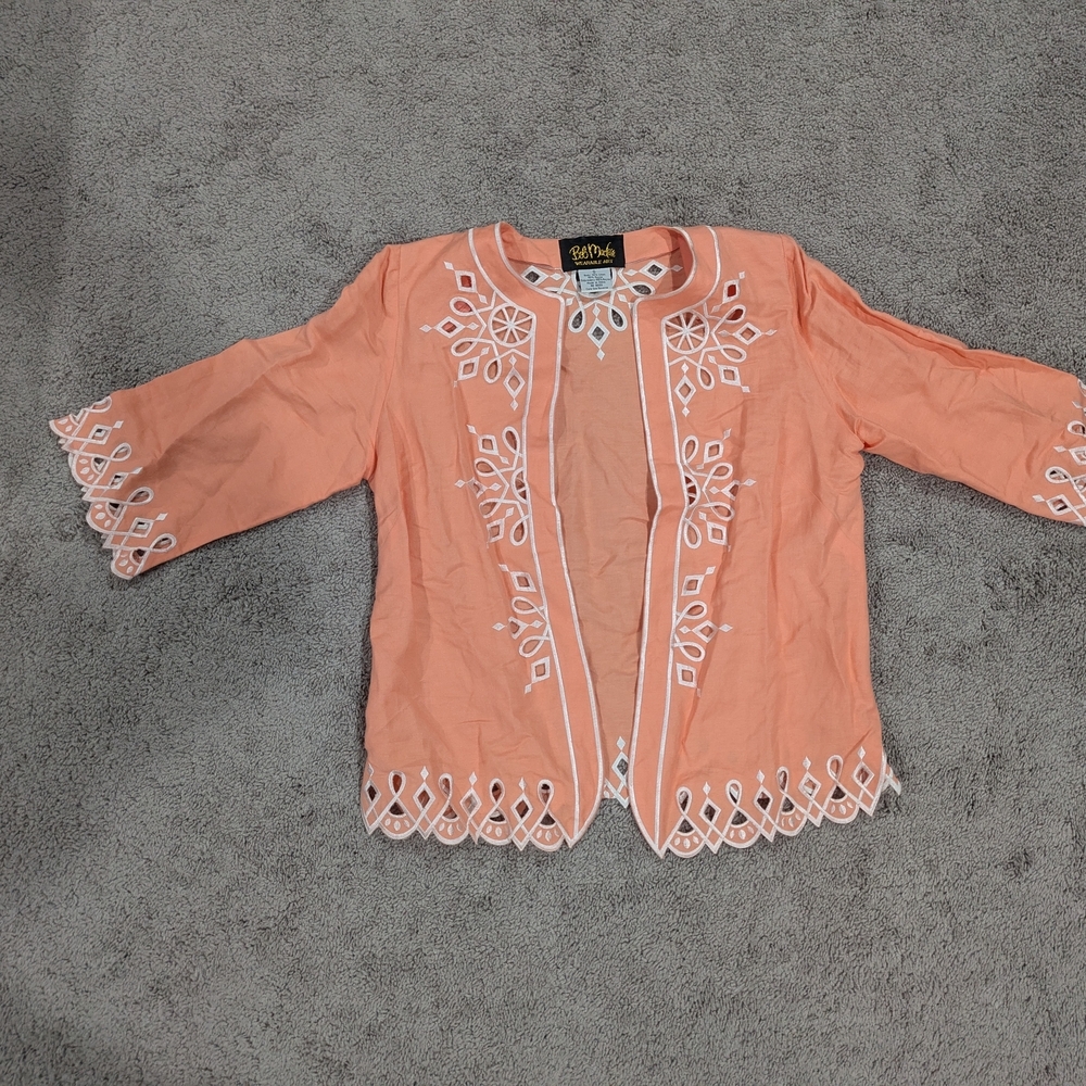 Bob Mackie‎ Peach Embroidered Blazer